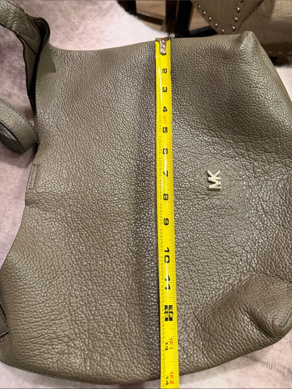 Michael Kors Pebbled Olive Shoulder Hobo Bag - Picture 10 of 10